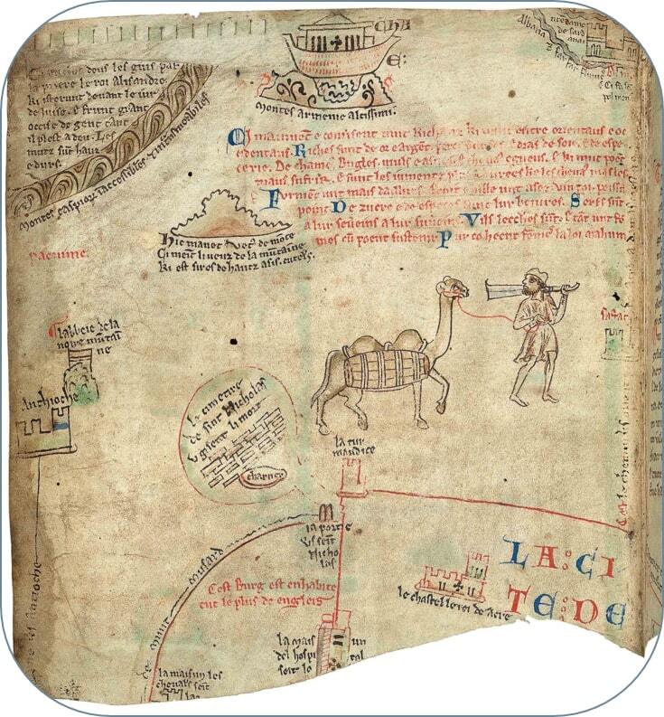 1․ Մեթյու Փերիս (1200-1259). Սուրբ Երկրի քարտեզը, որտեղ Հայաստանը նշված է Արարատի և Նոյյան տապանի պատկերով։